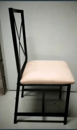 Conjunto 4 Sillas Metal y Tela