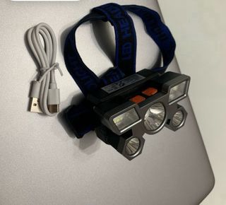 Linterna frontal LED multi-luz. Recargable usb