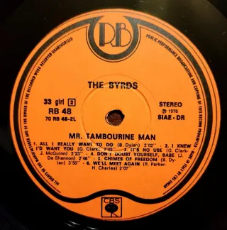 The Byrds Mr. Tambourine Man LP 12" 33 RPM 1976
