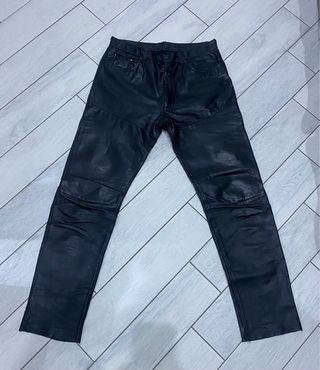 Pantaloni Pelle Dainese 5 Tasche Neri Taglia 54