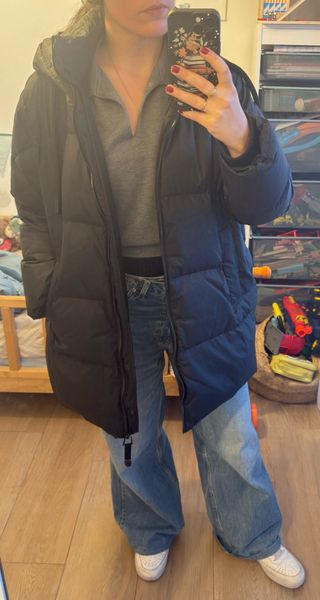 Chaqueta larga plumífero Zara negra
