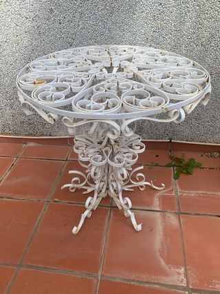 Conjunto Mesa y Sillas Hierro Forjado Jardín
