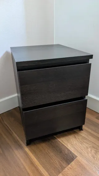 Cómoda Ikea MALM 2 cajones negro-marrón