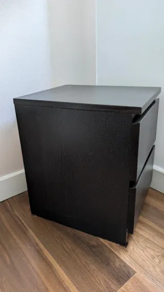 Cómoda Ikea MALM 2 cajones negro-marrón