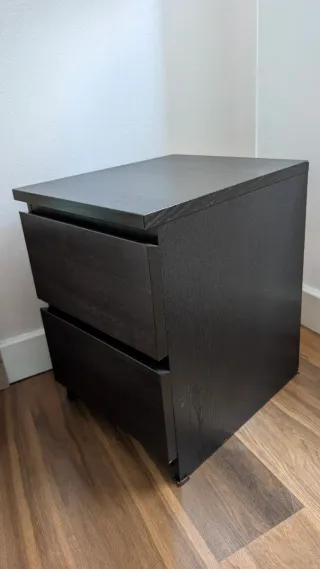Cómoda Ikea MALM 2 cajones negro-marrón