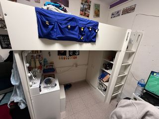 Cama Alta Blanca 90x200