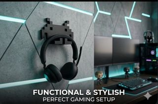 Soporte Pared Auriculares Pixel Art