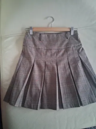 Falda Plisada Mini Stradivarius Cuadros