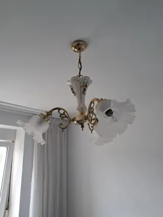 Lámpara de techo de porcelana floral