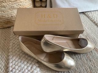 Manoletinas doradas talla 35