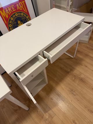 Escritorio MICKE + Mesa LINNMON + TROFAST