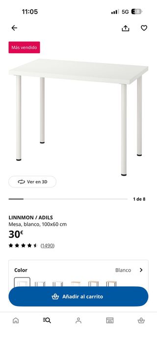 Escritorio MICKE + Mesa LINNMON + TROFAST