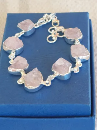 Pulsera Plata 925 con Piedras Rosas