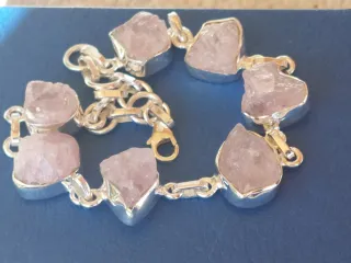 Pulsera Plata 925 con Piedras Rosas