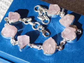 Pulsera Plata 925 con Piedras Rosas