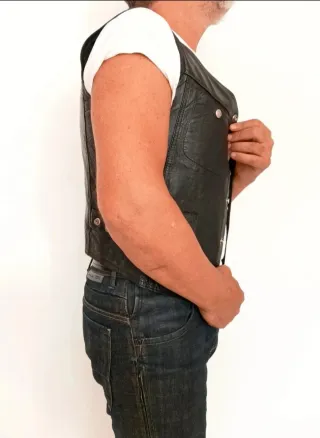 Chaleco vaquero cuero auténtico S Medidas indicada