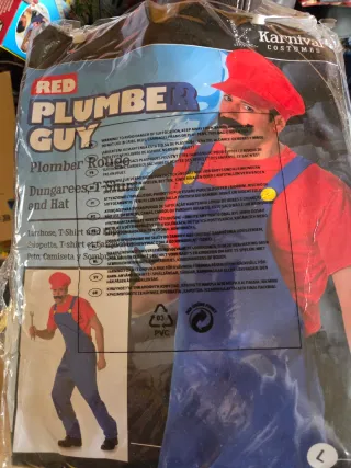 Disfraz Plomero Rojo Talla L