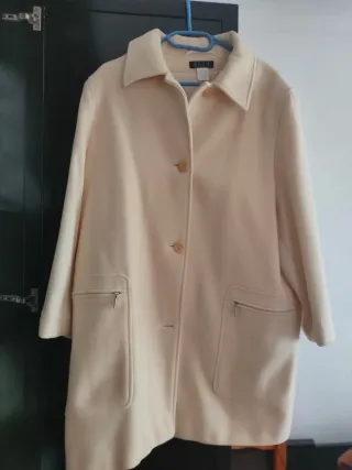 Abrigo lana virgen y cashmere BEST, color crudo