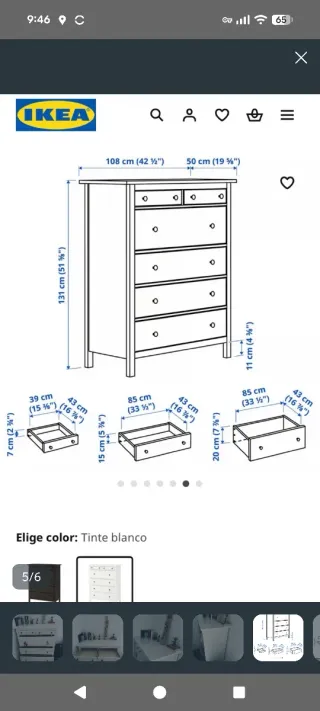 Cómoda IKEA Hemnes Blanca