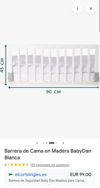 Barrera de Cama Baby Dan Blanca