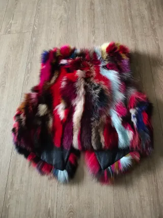 Chaleco de pelo natural multicolor