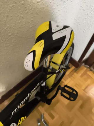 Bicicleta infantil amarilla y negra