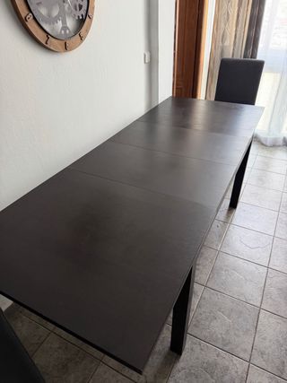 Mesa comedor extensible negra 140x84 a 220x84