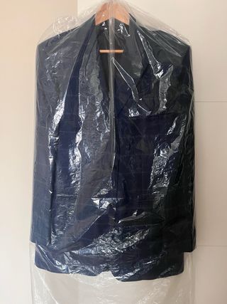 Traje Vintage Burberry Cuadros Azul Marino