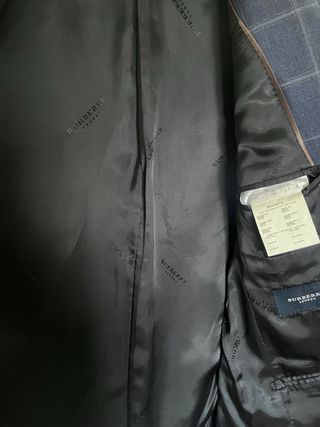 Traje Vintage Burberry Cuadros Azul Marino