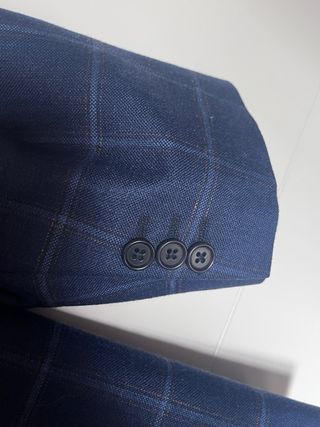 Traje Vintage Burberry Cuadros Azul Marino