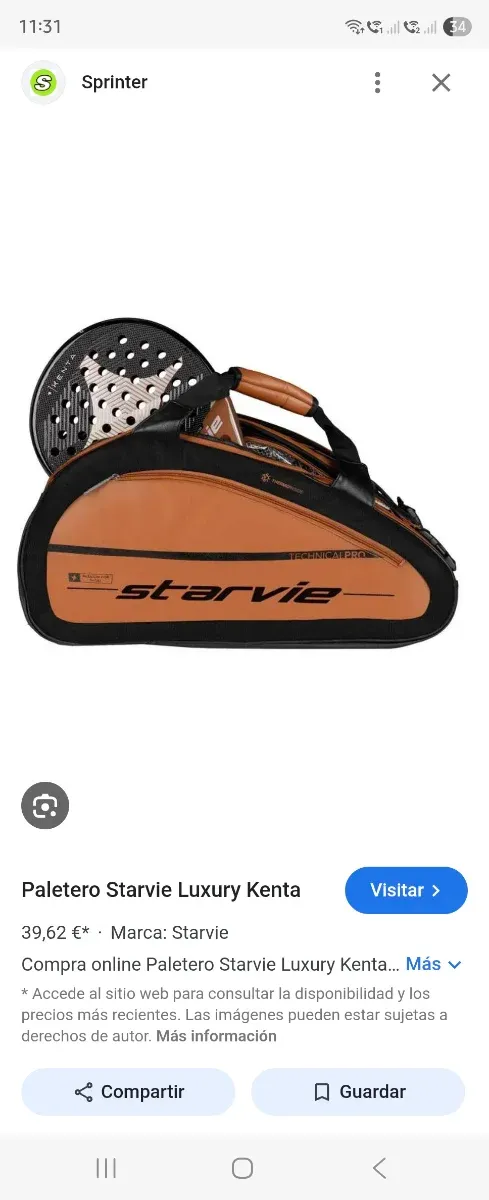 Pala de Pádel Starvie Kenta Pro - Nueva • Punto Ahorro
