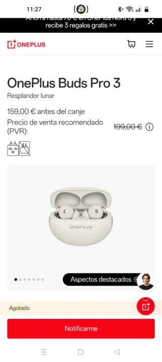 OnePlus Buds Pro 3 Blancos/Plateados