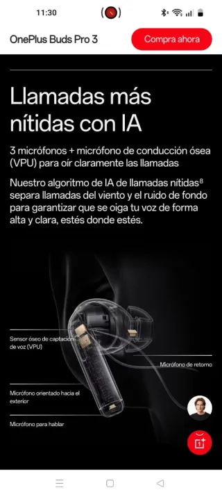 OnePlus Buds Pro 3 Blancos/Plateados