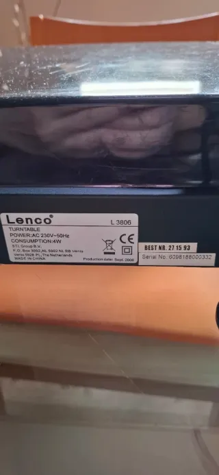 Giradiscos Lenco L-3806 Negro