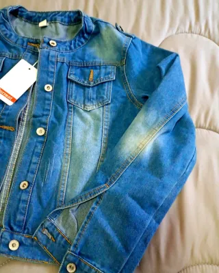 Giacca jeans donna blu taglia XL