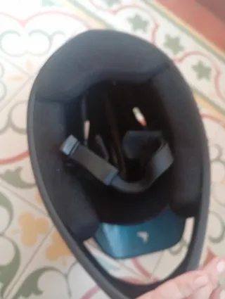 Casco integral azul y amarillo