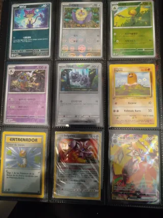 Cartas Pokémon Mewtwo, Pidgeot, Squirtle, Yamper