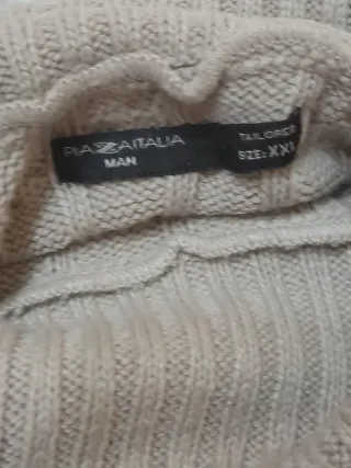 Maglioncino collo alto vintage unisex beige