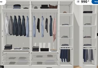 Armario blanco 250x50x236