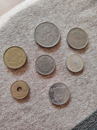 Lote de 7 monedas antiguas pesetas
