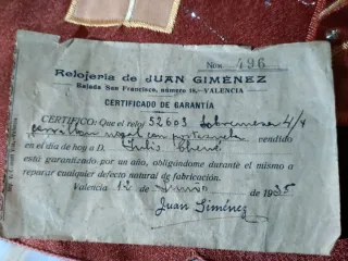 Reloj Carrillón Juan Giménez 1935