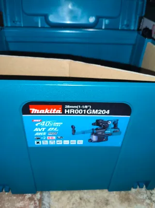 Martillo Makita 40V + Aspirador 2 baterías y carga