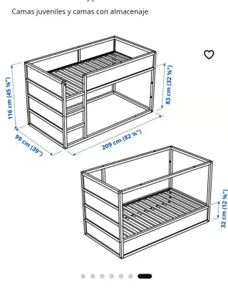 Cama alta Kura Ikea