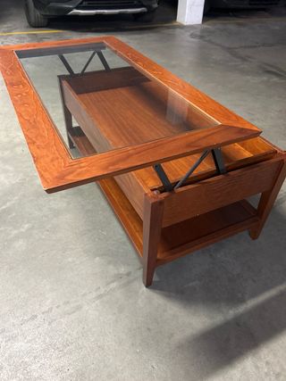 Mesa de centro madera y cristal