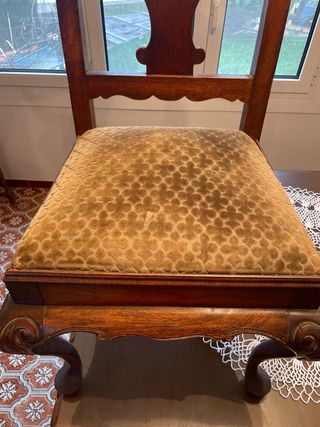 Silla Roble Antigua Tapizada