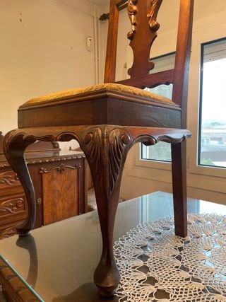 Silla Roble Antigua Tapizada