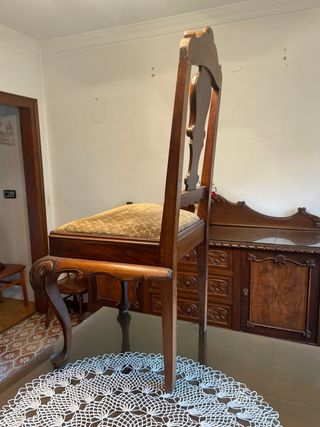 Silla Roble Antigua Tapizada