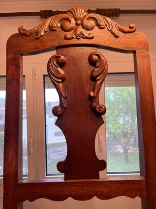 Silla Roble Antigua Tapizada