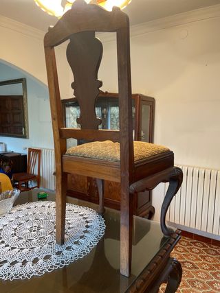 Silla Roble Antigua Tapizada