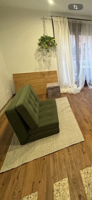 Sofá Cama Individual Verde Plegable